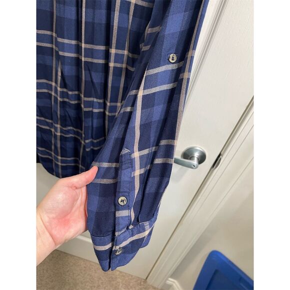 Lane Bryant Women's Plus Size 26 Plaid Tunic Blue Tan Casual - Picture 3 of 10